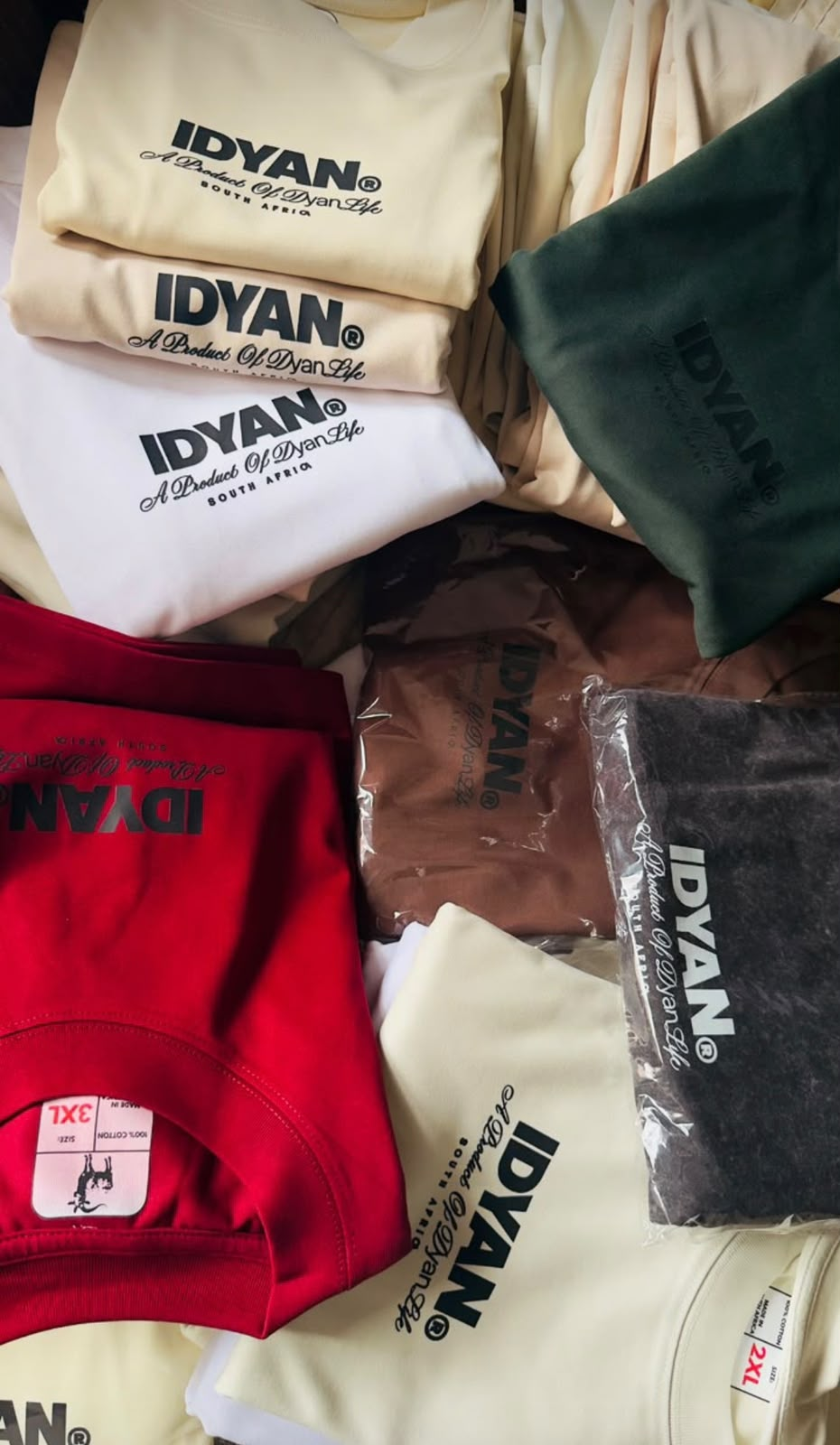 IDYANI folded collection streetwear in multiple colors